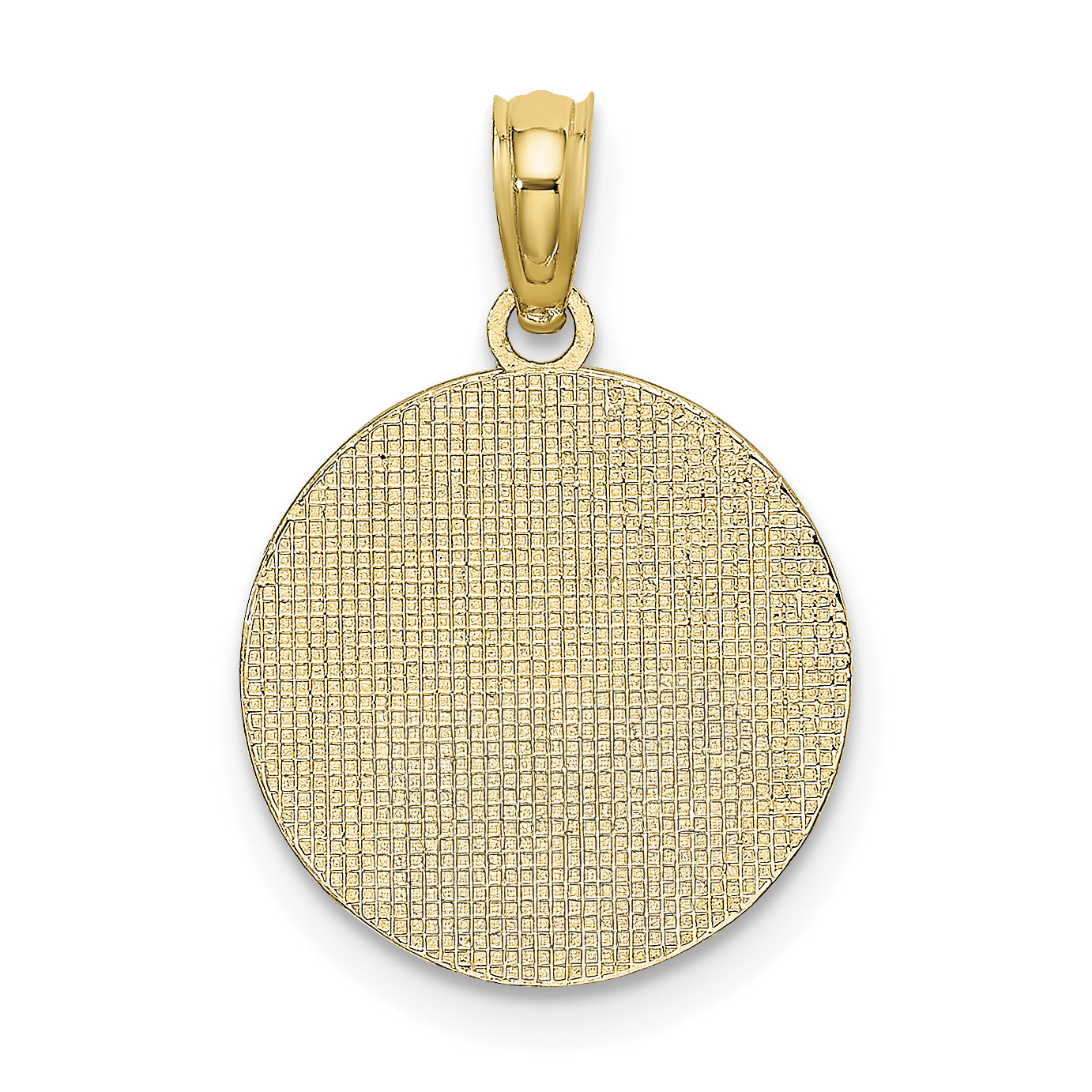 14K Textured Communion Cup on Round Disc Charm