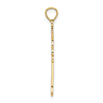 14K Double Sided Engraved Cross Charm