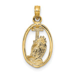 14K Praying Hands and Cross In Oval Charm