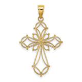 14K Cut-Out Shapes Fancy Cross Charm