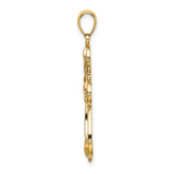 14K Cut-Out Shapes Fancy Cross Charm