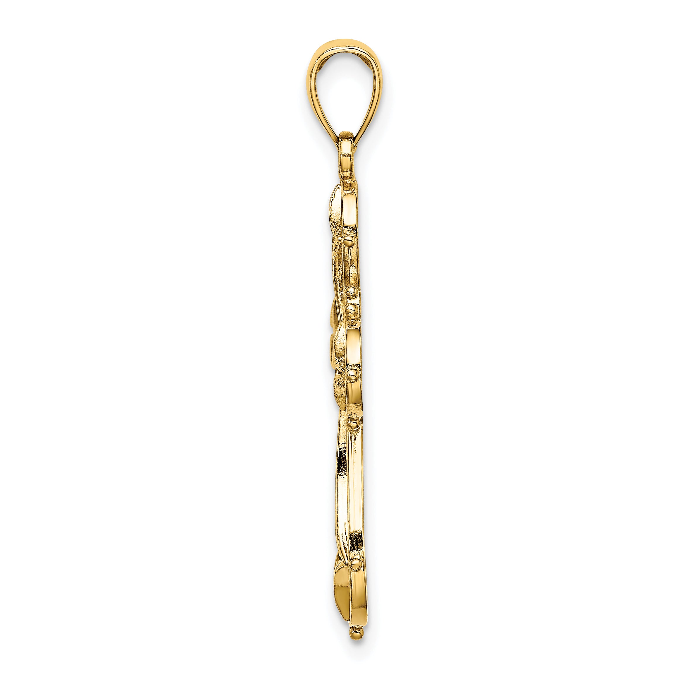 14K Cut-Out Shapes Fancy Cross Charm