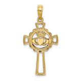 14K Claddagh Cross Charm