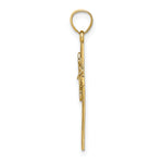 14K Cross w/ Flower Charm