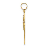 14K Cross w/ Flower Charm