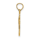 14K Cut-Out Cross w/ Small Interior Cross Charm