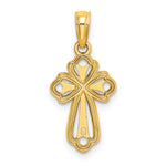 14K Cut-Out Polished and Textured Cross Charm
