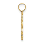 14K Solid Polished and Textured Cross Charm