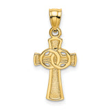 14K Solid Cross w/ Eternity Rings Cross Charm