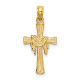 14K Cross w/ Drape Charm
