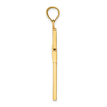 14K Polished Large Block Cross w/Open Back Charm