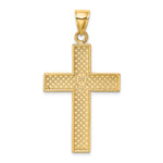 14K Polished Large Block Cross w/Open Back Charm