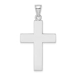 14K White Gold Large Block Cross w/Open Back Charm