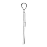 14K White Gold Large Block Cross w/Open Back Charm