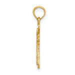 14K Engraved Small Cross w/ X  Center Charm