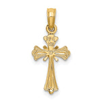 14K Engraved Small Cross w/ X  Center Charm