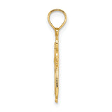 14K Polished and Cut-Out Engraved Cross Charm