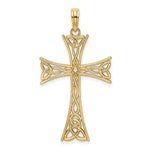 14K Polished Celtic Knot Cross Charm