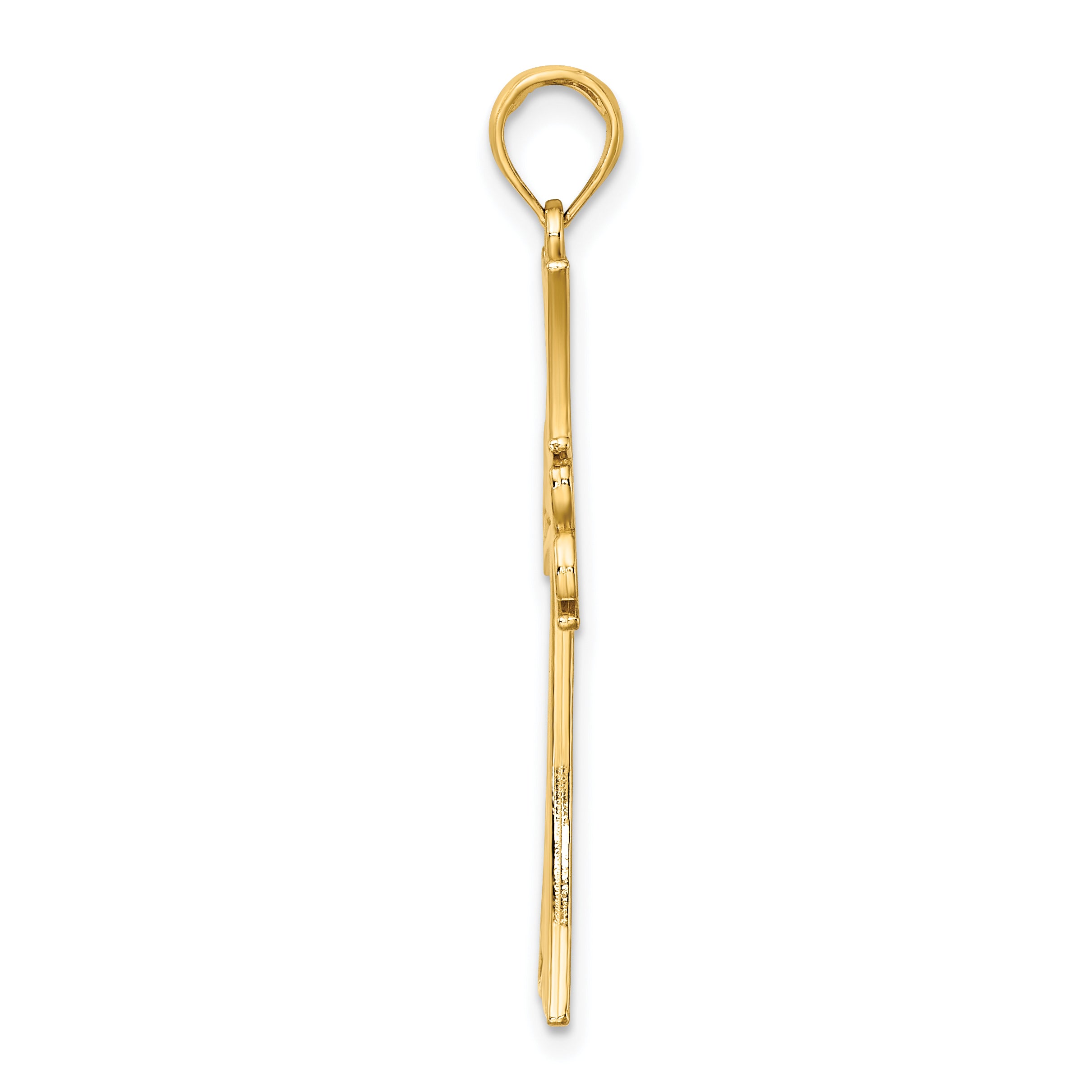 14K Polished Celtic Knot Cross Charm