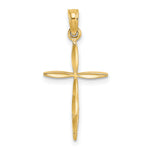 14K D/C with Tapered Ends Cross Charm