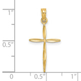 14K D/C with Tapered Ends Cross Charm