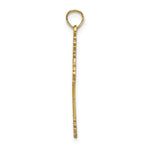 14K Beaded Tip Cross w/ Heart Center Charm