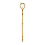 14K Beaded Tip Cross w/ Heart Center Charm