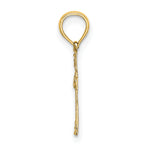 14K Textured Mini Cross w/ Heart Charm