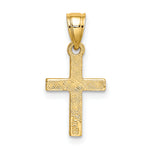 14K Diamond Shape Center Mini Cross Charm