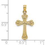 14K Polished Engraved Cross Charm