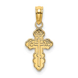 14K Mini Eastern Orthodox Cross Charm
