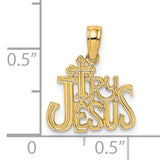 14K Polished and Engraved TRY JESUS Charm