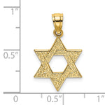 14K Engraved Swirls Star Of David Charm