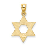 14K Engraved Swirls Star Of David Charm