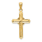 14K Beaded Center Design Cross Charm