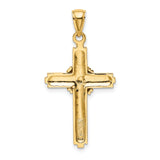 14K Beaded Center Design Cross Charm