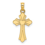 14K Polished Cross w/ Heart Charm