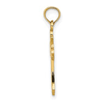 14K Polished Cross w/ Heart Charm