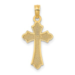 14K Polished Cross w/ Heart Charm