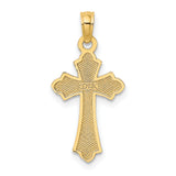 14K Polished Cross w/ Heart Charm