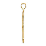 14K Flower Center Scroll Cross Charm