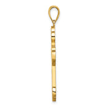 14K Scroll Cross W/ Sunburst Center Charm