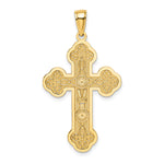 14K Scroll Cross W/ Sunburst Center Charm