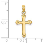 14K 2-D  Polished Cross Charm