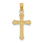14K 2-D  Polished Cross Charm