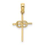 14K Polished Infinity Circles Cross Charm