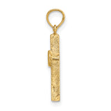 14K Polished Infinity Circles Cross Charm