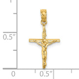 14K Small Polished Crucifix Charm