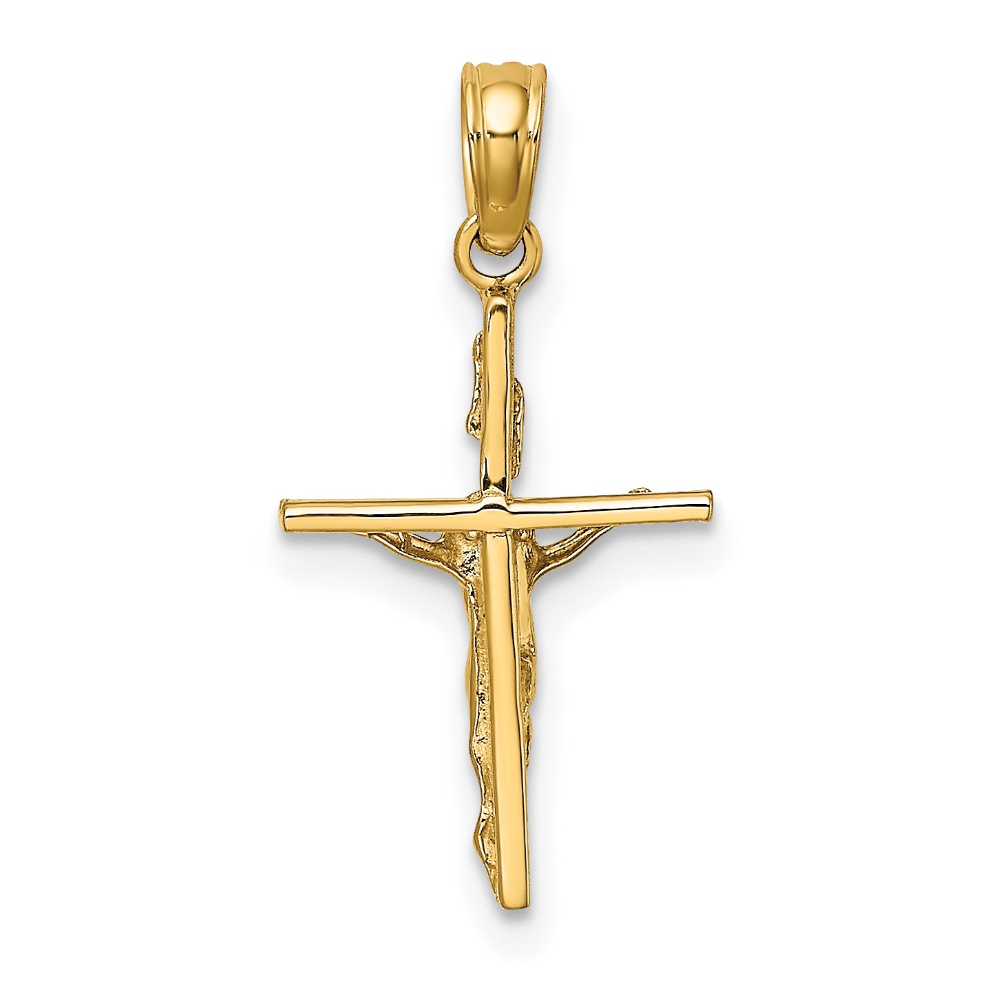 14K Small Polished Crucifix Charm