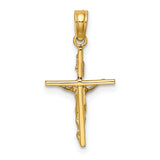 14K Small Polished Crucifix Charm